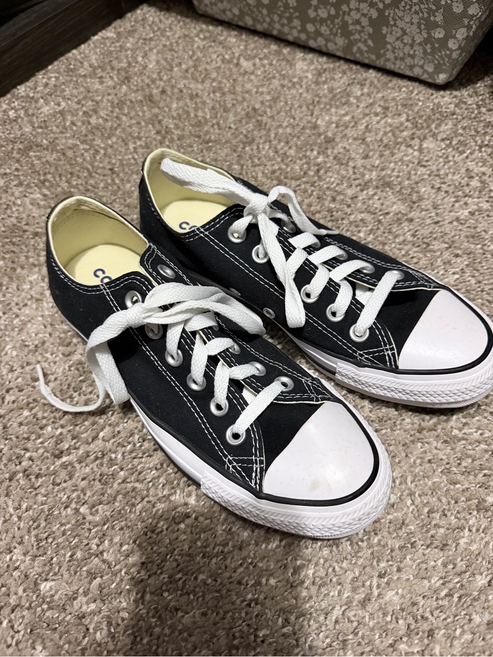 Converse Black Low-Top Sneakers with White Accents
